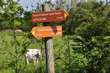 Panneaux de circuit de randonnée canal de haute perche
