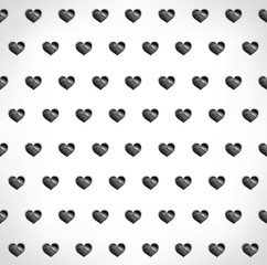 Seamless geometric polygonal black hearts background