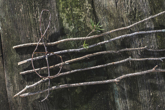 Wooden musical notes