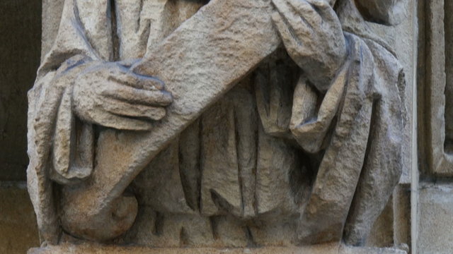 One of the stone sculptures from the wall of the church of Westminster Abbey. It is like an image of a man