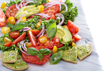 Fresh colorful salad with tomatoes
