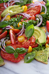Fresh colorful salad with tomatoes