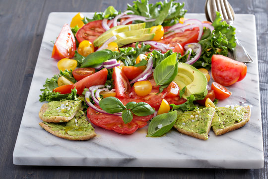 Fresh colorful salad with tomatoes