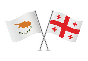 Georgia and Cyprus flags. Vector illustration.