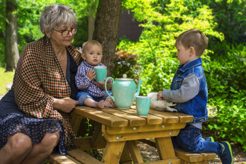 Tea time with grandmother