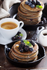 Blueberry pancakes with buckwheat flour