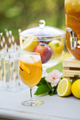 Peach lemonade on the drink station