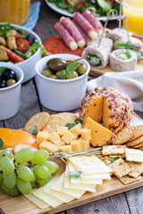 Cheese plate on a table