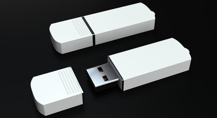 pendrive mockup on dark background