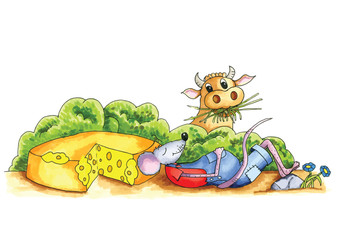 mouse - cheese and cow