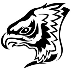 Menacing eagle black outline