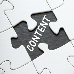 The word Content revealed by a missing jigsaw puzzle piece