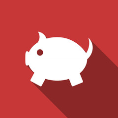 piggy bank flat design modern icon
