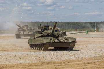 Russian tanks on demonstrations