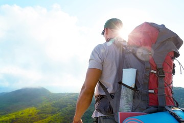 Backpack, backpacker, mountain.