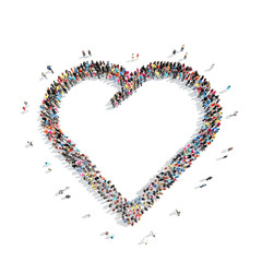  people in the shape of a heart.