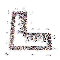 people in the shape of line.