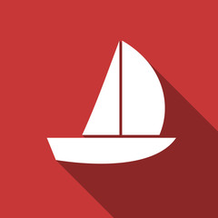 yacht flat design modern icon