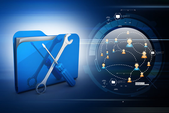 Computer technical service concept