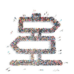 people in the shape of pointers.