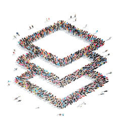 people in the shape of abstract symbols.