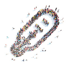 people in the shape of a thermometer.