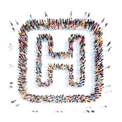  people in the shape of an aid.