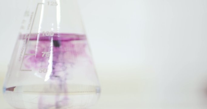 Close Up Shot Of An Erlenmeyer Flask And A Person Checking The Hardness Of The Water-the Water Is Hard