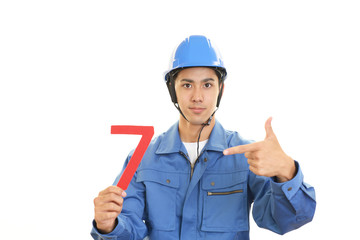 数字を持つ労働者