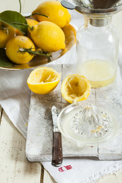 Fresh lemons for making lemonade