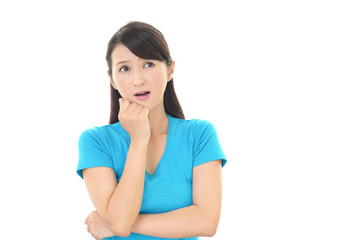 Fototapeta premium 困惑した表情の女性