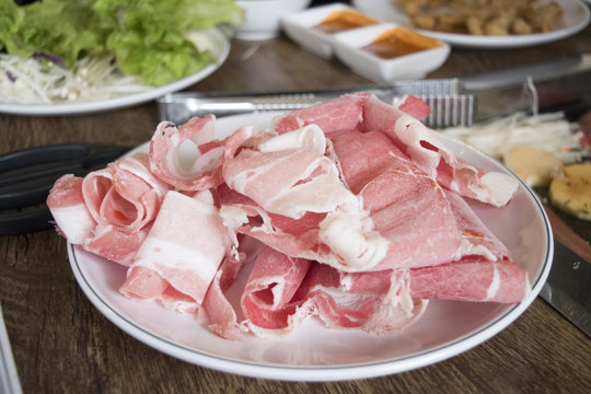 sliced pork