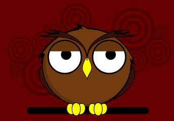Boring owl cartoon expressions background in vector format