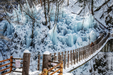 Naklejka premium 埼玉県 尾ノ内百景の氷柱