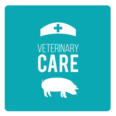 Veterinary Care Pets illustration over color background