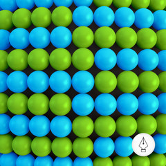 Abstract technology background with balls. Spheric pattern. 
