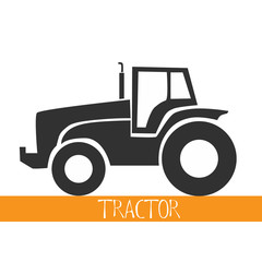Tractor icon black vector macro farmer machine