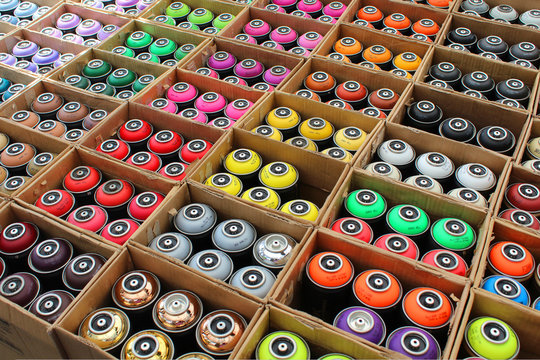 Fototapeta Bombes de peinture pour graffeur