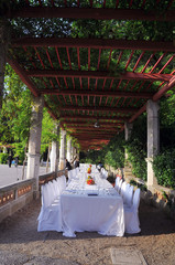 Table for party in the garden