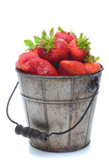 Pail of Fresh Picked Strawberries