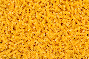 Raw Rotini Pasta Closeup