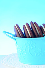 Cream Filled Cookies in Tin