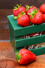 Strawberries in Wood Crate