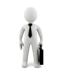 3d business man standing isolated on white background