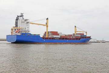 container ship out to the open sea