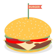 Hamburger flat design vector