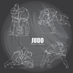 illustration of Judo on chalkboard