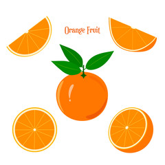 Ripe Juicy Orange Fruit on a White Background