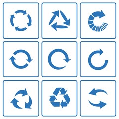 Arrow Circle Icon Silhouette Blue