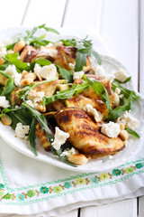 Zucchini, rocket, feta and nut salad